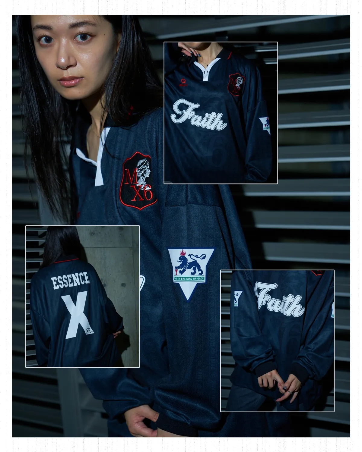 SAINT M×××××× SOCCER SHIRT 'FAITH'/BLK FAITH Football Long Sleeve Black S-XL This design has a lot of craftsmanship Digital fabric printing/front positioning printing laser cutting Offset printing + flocking printing + embossing Imported Behringer machine embroidery Flat machine collar + cuffs Genuine consistent main mark/wash mark/cherub mark